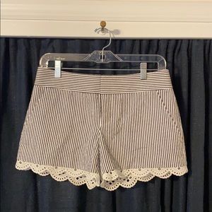 Club Monaco Seersucker Shorts with Eyelet Detail